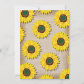 Invitation Baby shower rustique Burlap Sunflower Couples (Dos)