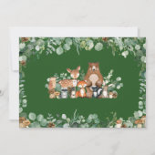 Invitation Baby shower rustique chic verdure Bois Animaux (Dos)