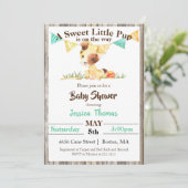 Invitation Baby shower rustique Chien Chien Chien Chien (Debout devant)