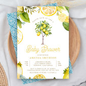 Invitation Baby shower rustique Citrus Lemon Tree