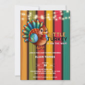 Invitation Baby shower rustique coloré Little Turkey (Devant)