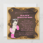 Invitation Baby shower rustique Cowgirl (Dos)