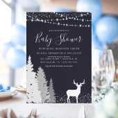 Invitation Baby shower rustique de bois de cerfs d'hiver