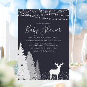 Invitation Baby shower rustique de bois de cerfs d'hiver