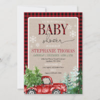 Baby shower rustique de camion rouge de forêt d'hi