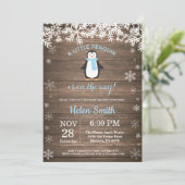 Invitation Baby shower rustique de crottes d'hiver (Debout devant)