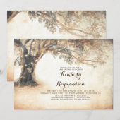 Invitation Baby shower rustique de feux de chêne et de cordes (Devant / Derrière)