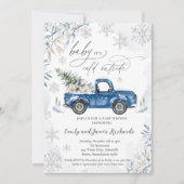 Invitation Baby shower rustique de flocon de neige de camion  (Devant)