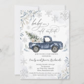 Invitation Baby shower rustique de flocon de neige de camion  (Devant)