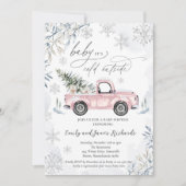 Invitation Baby shower rustique de flocon de neige de camion  (Devant)