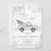 Invitation Baby shower rustique de flocon de neige de camion  (Devant)