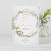 Invitation Baby shower rustique de jumeaux d'aquarelle pour o (Debout devant)