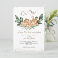 Baby shower rustique de la faune de cerfs de feuil