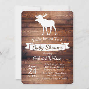 Invitation Baby shower rustique de la grange Wood et de l'ori