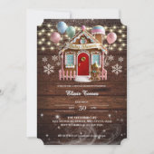 Invitation Baby shower Rustique de la maison de pain d'épice  (Devant)
