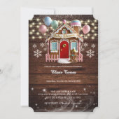 Invitation Baby shower Rustique de la maison de pain d'épice  (Devant)