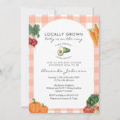 Invitation Baby shower rustique de l'agriculteur cultivé loca (Devant)