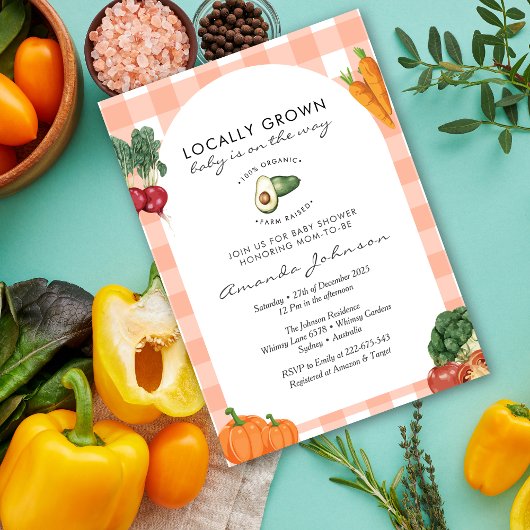 Invitation Baby shower rustique de l'agriculteur cultivé loca