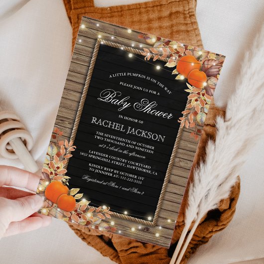 Invitation Baby Shower Rustique de l'Automne et de la Moisson