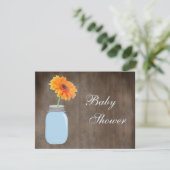 Invitation Baby shower rustique de marguerite de pot et de (Debout devant)