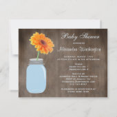 Invitation Baby shower rustique de marguerite de pot et de (Dos)