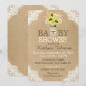 Invitation Baby shower rustique de Papier d'emballage de (Devant / Derrière)