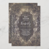 Invitation Baby shower rustique de pays du souffle du bébé (Devant / Derrière)