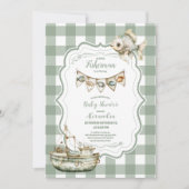 Invitation Baby shower Rustique de pêche de petit pêcheur (Devant)