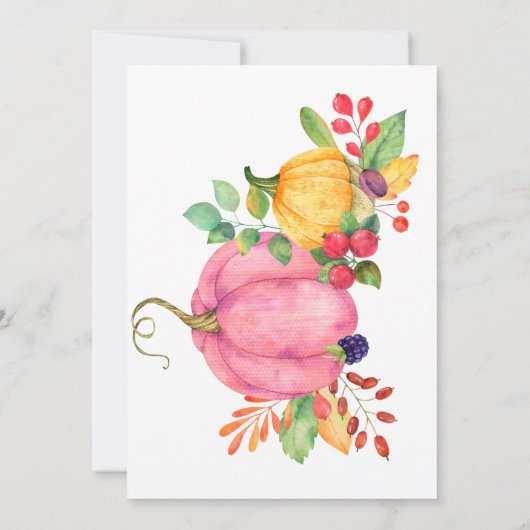 Invitation Baby shower Rustique de petits Citrouilles d'autom (Dos)