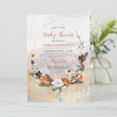 Invitation Baby shower rustique de pin d'agrumes d'hiver (Debout devant)