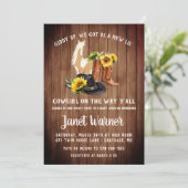 Invitation Baby shower rustique de tourterelle de tournesol o (Debout devant)