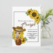 Invitation Baby shower rustique de tourterelle de tournesol o (Debout devant)