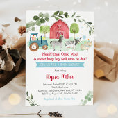 Invitation Baby shower rustique de verdure agricole