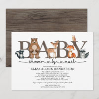 Baby shower Rustique Des Animaux De Bois Par Courr