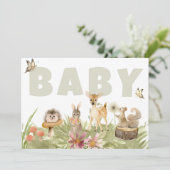Invitation ** Baby shower Rustique des animaux forestiers (Debout devant)