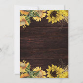 Invitation Baby shower rustique des lumières tournesol et cor (Dos)
