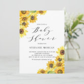 Invitation Baby shower rustique des tournesols (Debout devant)