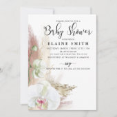 Invitation Baby shower rustique d'orchidée en laiton Boho Pam (Devant)
