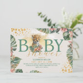 Invitation Baby shower rustique du tigre sauvage (Debout devant)