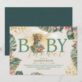 Invitation Baby shower rustique du tigre sauvage (Devant / Derrière)