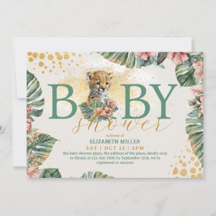 Invitation Baby shower rustique du tigre sauvage