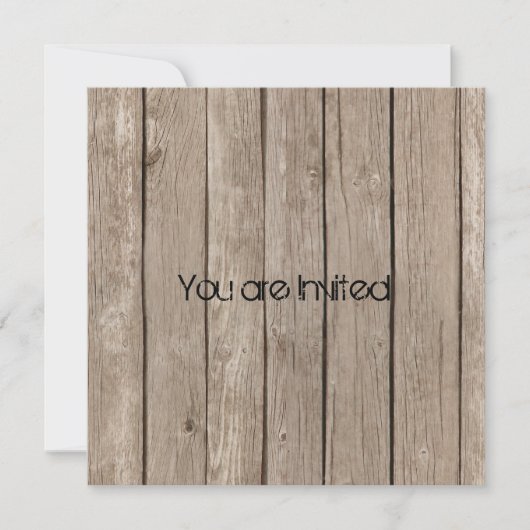 Invitation Baby shower rustique en bois Brown (Devant)