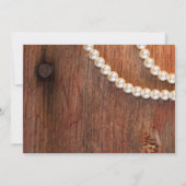 Invitation Baby shower rustique en bois de grange et perles (Dos)