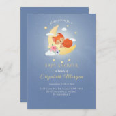 Invitation Baby shower rustique en bois de Little Fox (Devant / Derrière)