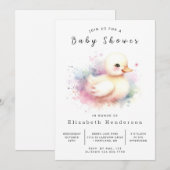Invitation Baby shower rustique en ligne de canard (Devant / Derrière)