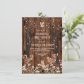 Invitation Baby shower rustique enchanté (Debout devant)