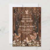Invitation Baby shower rustique enchanté (Devant)