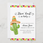 Invitation Baby shower rustique Fiesta Taco Aquarelle Cactus (Devant)