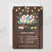 Invitation Baby shower Rustique Floral OEufs de Pâques (Devant)