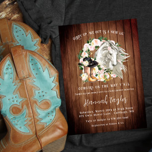 Invitation Baby shower Rustique Floral Western